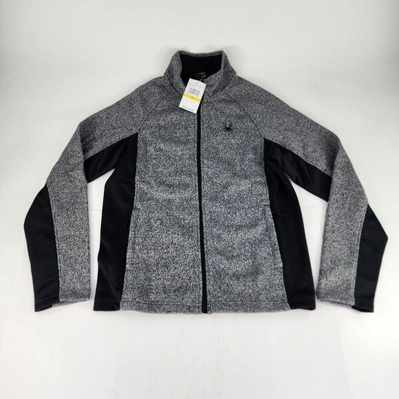 Spyder Charcoal Heather Speed Jacket Size M Mens Full Zip Fleece Jackets - Picture 5 of 10